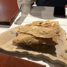 Complimentary crackers and pimento cheese starter Complimentary crackers and pimento cheese starter