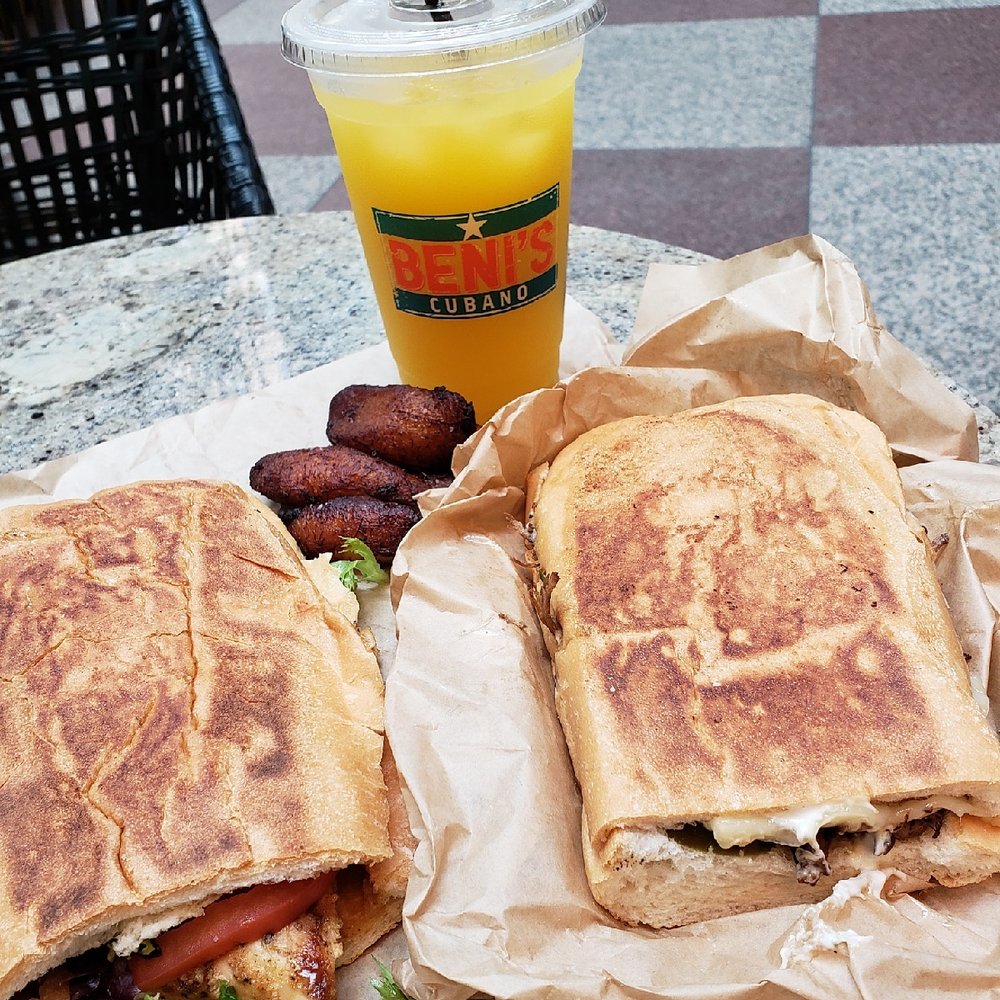 Beni’s Cubano - Downtown - 2 sandwiches, maduros, and mango drink - Cuban Near Me - Atlanta, Georgia