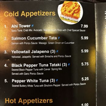 Kanpai Sushi - Section of cold appetizers - Sushi Bars Near Me - Oklahoma City, Oklahoma Kanpai Sushi - Section of cold appetizers - Sushi Bars Near Me - Oklahoma City, Oklahoma