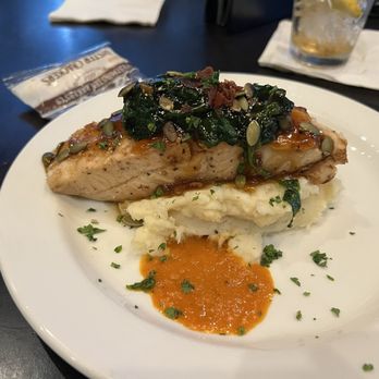 Matt the Miller's Tavern - Seared Salmon - American Near Me - West Chester, Ohio Matt the Miller's Tavern - Seared Salmon - American Near Me - West Chester, Ohio