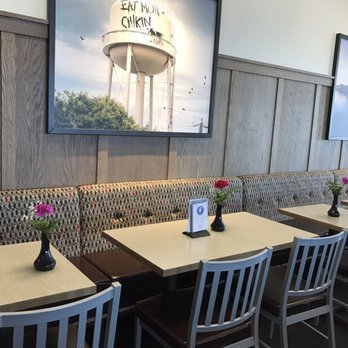 Chick-fil-A - Nice seating.  Can slide together if a large group - Fast Food Near Me - Countryside, Illinois