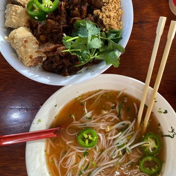 Pho Garden - Pho tai and vermicelli bowl with pork! Yum! - Vietnamese Near Me - San Antonio, Texas