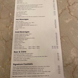 Kavárna Slavia - Menu