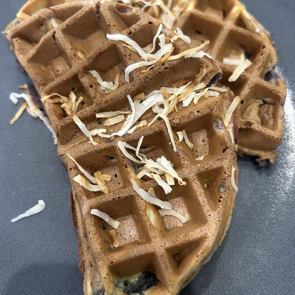 Loafy Lark - Ube waffles with toasted coconut. - Breakfast & Brunch Near Me - East Wareham, Massachusetts Loafy Lark - Ube waffles with toasted coconut. - Breakfast & Brunch Near Me - East Wareham, Massachusetts