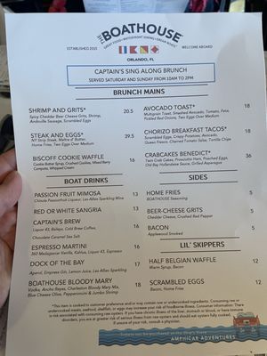 Menu photo 2 The Boathouse Orlando, FL Menu photo 2 The Boathouse Orlando, FL