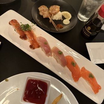 Robata-X Sushi & Izakaya - SHRIMP BACONROBATAYAKI, KING SALMON SUSHI FATTY ALBACORE SUSHI - Sushi Bars Near Me - Oceanside, California Robata-X Sushi & Izakaya - SHRIMP BACONROBATAYAKI, KING SALMON SUSHI FATTY ALBACORE SUSHI - Sushi Bars Near Me - Oceanside, California