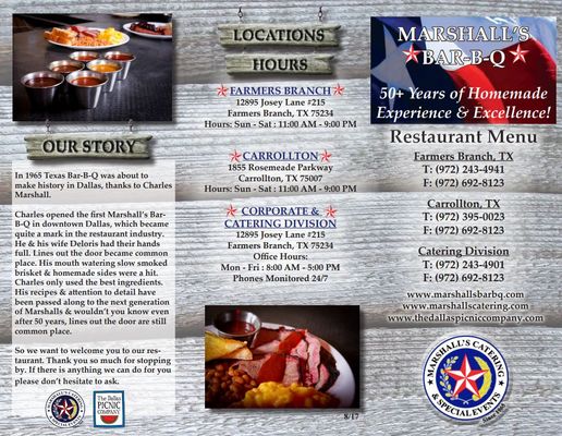 Menu photo 1 Marshall's Bar-B-Q Farmers Branch, TX Menu photo 1 Marshall's Bar-B-Q Farmers Branch, TX