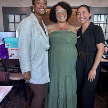 Scramblers - The awesome Yelp trio! - Three women pose together indoors, smiling at the camera, with a background of windows and tables. - American Near Me - Hilliard, Ohio