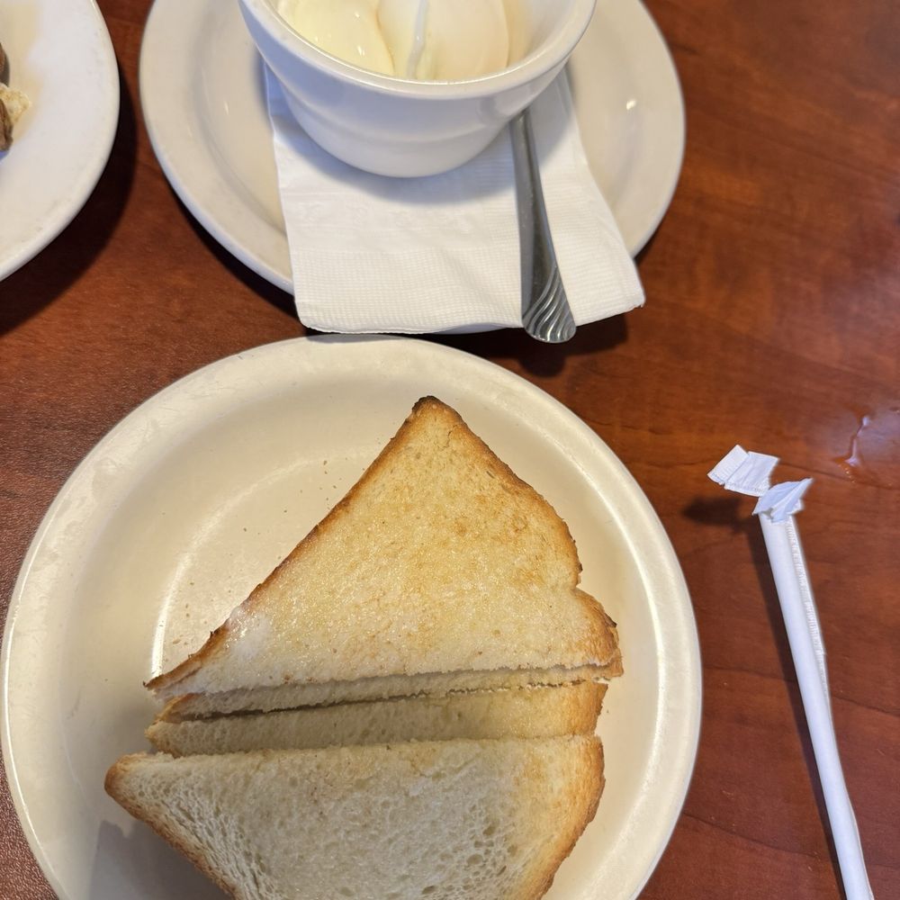 Toast and poached eggs Toast and poached eggs