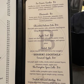 The Beaumont - Dessert menu - Steakhouses Near Me - Catonsville, Maryland