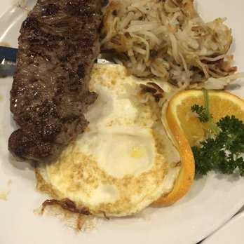 The Palms Cafe - 8 oz. New York Steak Egg Combo - Cafes Near Me - La Quinta, California