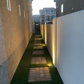 All American Landscape - Siding landscaping (dusk) - Landscaping Near Me - Las Vegas, Nevada
