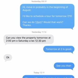 Sunny 365 Management Realty - Our communication via text.