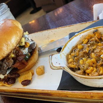 Nic & Norman's - Frito Chili Smashburger w Cajun Corn - American Near Me - Chattanooga, Tennessee