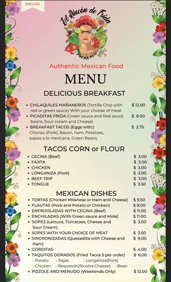Menu photo 2 El Rincon De Frida Waller, TX