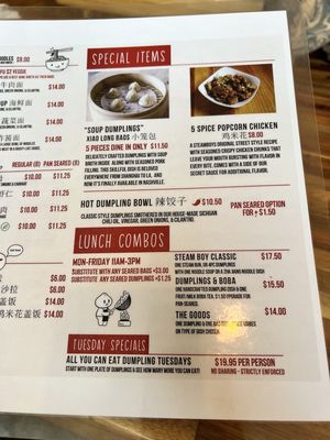 Menu photo 4 Steam Boys Nashville, TN