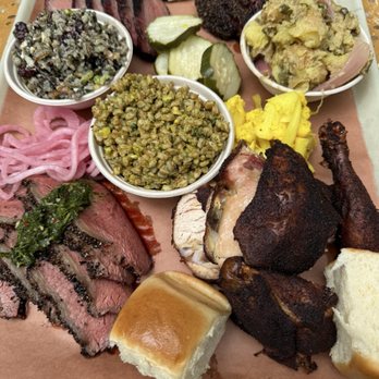 Harper Barbecue - Meats and sides my group got - Barbeque Near Me - Costa Mesa, California