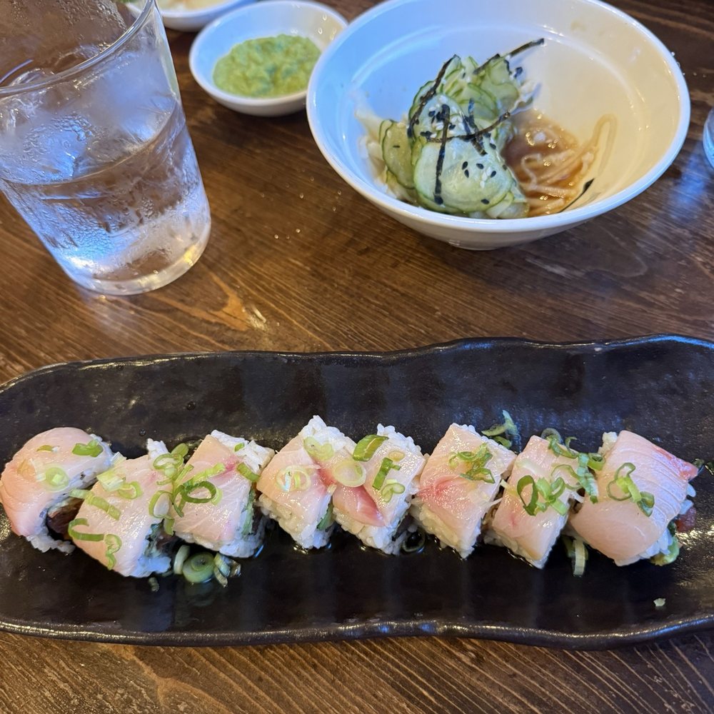 Hamachi and Tuna Roll + Cucumber Salad Hamachi and Tuna Roll + Cucumber Salad