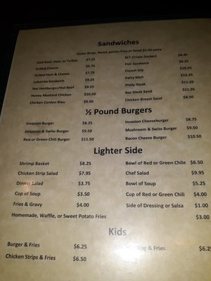 Menu photo 4 Invasion Bar and Restaurant Kaycee, WY