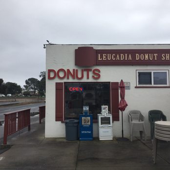 Leucadia Donut Shoppe - It's raining today so the outside seating is packed up but this is THE best donut shop in San Diego! - Donuts Near Me - Encinitas, California Leucadia Donut Shoppe - It's raining today so the outside seating is packed up but this is THE best donut shop in San Diego! - Donuts Near Me - Encinitas, California