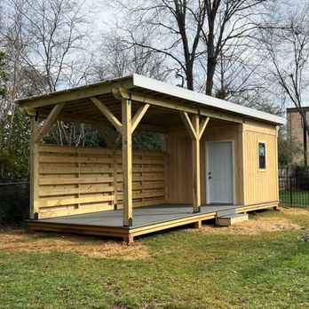Decks & Pergolas By Nate - Custom 30' x 10' deck, Covered Pergola and shed - Patio Coverings Near Me - Belmont, North Carolina Decks & Pergolas By Nate - Custom 30' x 10' deck, Covered Pergola and shed - Patio Coverings Near Me - Belmont, North Carolina