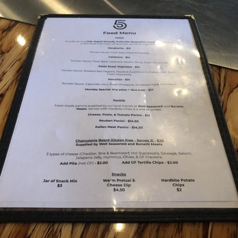 Five Roads Brewing - Back of menu~ - Breweries Near Me - Langley, British Columbia