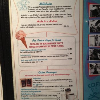 Pop's Ice Cream & Soda Bar - Menu #4 - Ice Cream & Frozen Yogurt Near Me - Roanoke, Virginia