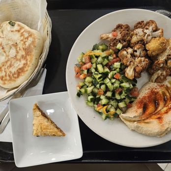 Fadi's Mediterranean Grill - Hummus, cucumber salad, roasted cauliflower - Greek Near Me - Dallas, Texas