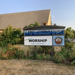 First Lutheran Preschool of Richmond Beach - Sign out front.