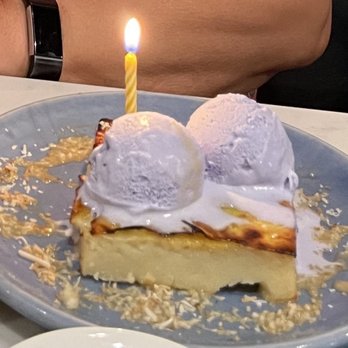 Bone Kettle - Cassava cake with Ube ice cream - Breakfast & Brunch Near Me - Pasadena, California Bone Kettle - Cassava cake with Ube ice cream - Breakfast & Brunch Near Me - Pasadena, California