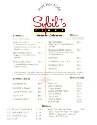 Menu photo 2 Sybil's Diner Piedmont, OK Menu photo 2 Sybil's Diner Piedmont, OK