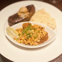 Firebirds Wood Fired Grill - Grilled Sirloin* with Parmesan Mashed Potatoes and Grilled Street Corn