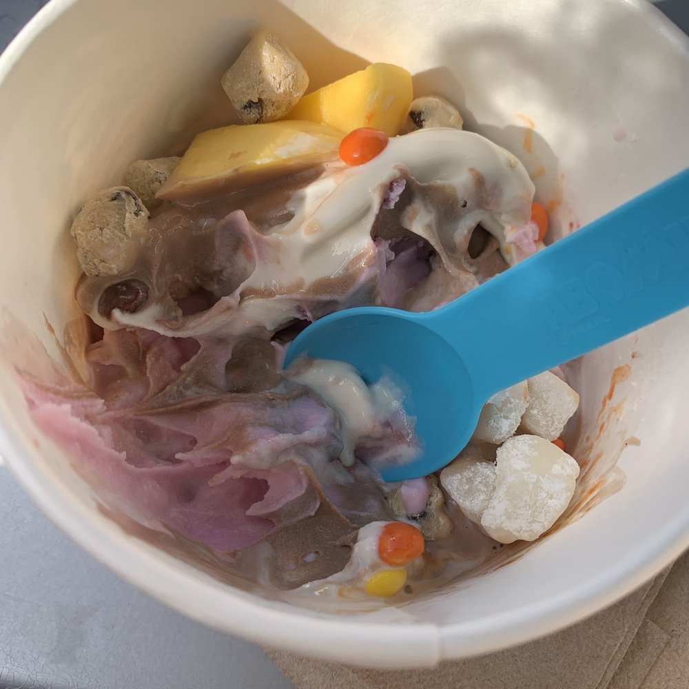 Yogurtland - Strawberry w/ a touch of balsamic vinegar, chocolate, and vanilla yogurt w/ toppings - Ice Cream & Frozen Yogurt Near Me - Stockton, California Yogurtland - Strawberry w/ a touch of balsamic vinegar, chocolate, and vanilla yogurt w/ toppings - Ice Cream & Frozen Yogurt Near Me - Stockton, California