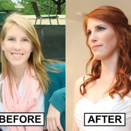 Hair Color Before & After (Blonde to Red)