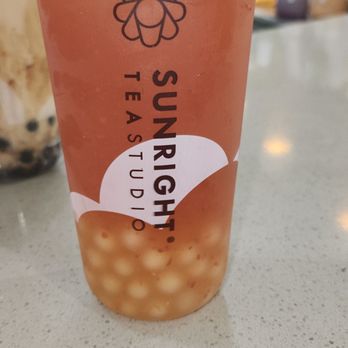 Sunright Tea Studio - Peach Jasmine Tea with Honey Boba. - Tea Rooms Near Me - O'Fallon, Missouri