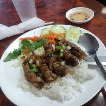 Pho Nam - rolled beef and onion on rice w stuff - Vietnamese Near Me - Cornelius, North Carolina