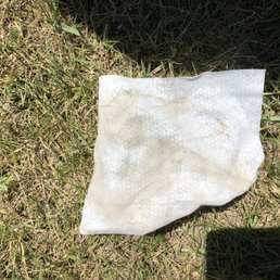 That's the clorox wipe after wiping down their table. That's the clorox wipe after wiping down their table.