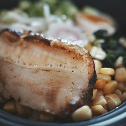 Kiiro Cuisine - Spicy Tonkatsu Miso. Savory broth, firm noodles, melt-in-your-mouth pork belly, seaweed & creamy egg. So good!