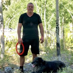 Trinity Animal Hospital - Shadow Bear and I doing what he loves the most "his mountain hikes."