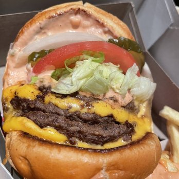 In-N-Out Burger - 3x2 animal style, add reg onions, chopped chiles - Fast Food Near Me - Millbrae, California
