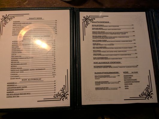 Menu photo 5 Kelly’s Irish Pub Austin, TX