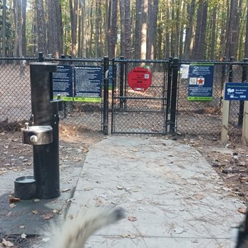 Rock Quarry Dog Park - Nice concrete double gated entry area with water fountain - Dog Parks Near Me - Durham, North Carolina Rock Quarry Dog Park - Nice concrete double gated entry area with water fountain - Dog Parks Near Me - Durham, North Carolina