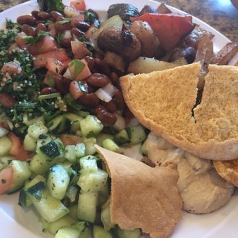 Dimassi's Mediterranean Buffet - My first plate- a little bit of everything - Mediterranean Near Me - Irving, Texas