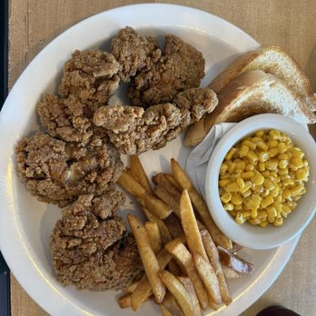 White Rock Cafe - Chicken tenders with fries and corn - Breakfast & Brunch Near Me - North Richland Hills, Texas White Rock Cafe - Chicken tenders with fries and corn - Breakfast & Brunch Near Me - North Richland Hills, Texas
