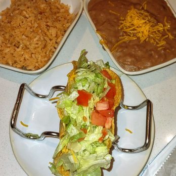 Rito's Mexican Food - Mesa - Shredded beef taco with a side of rice and beans - Mexican Near Me - Mesa, Arizona
