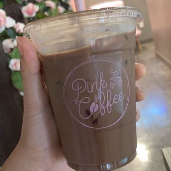 Pink Coffee - Iced Dark Mocha with Oat milk - Desserts Near Me - Garland, Texas
