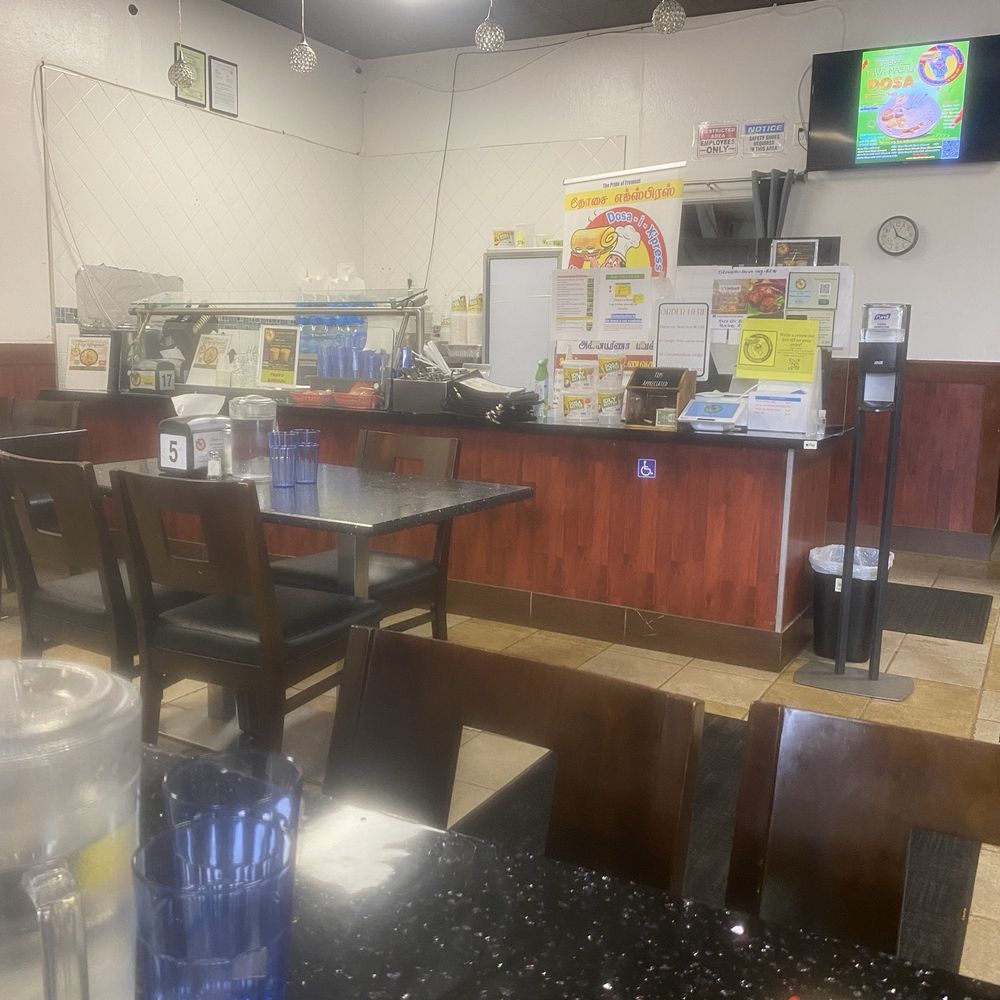 Dosa Express - Order counter in front. Flatscreen showing pics of entrees. - Indian Near Me - FREMONT, California Dosa Express - Order counter in front. Flatscreen showing pics of entrees. - Indian Near Me - FREMONT, California