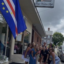 Izzy's Restaurant - Outside with 'Izzy' after our lovely breakfast!
