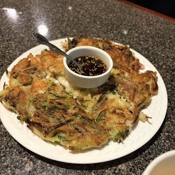 Soban Korean Cuisine - Seafood Pancake 해물파전 - Korean Near Me - Petaluma, California Soban Korean Cuisine - Seafood Pancake 해물파전 - Korean Near Me - Petaluma, California