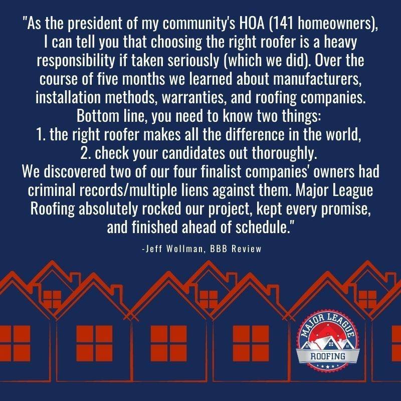 Slide of Major League Roofing